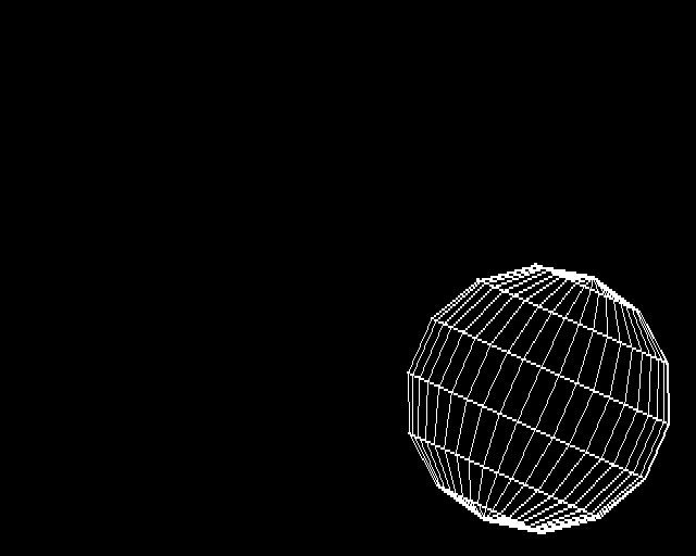 The ball in wireframe in its final position
